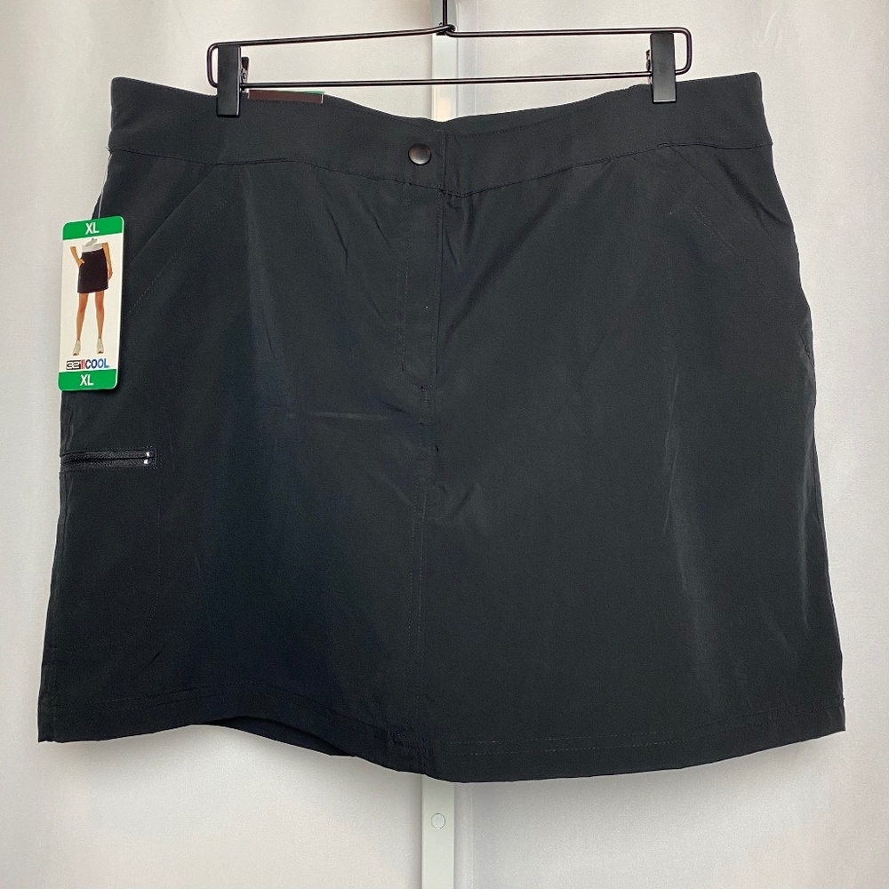 NWT 32 Degrees Cool Womenʻs Black Athletic Leisure Skorts X-Large